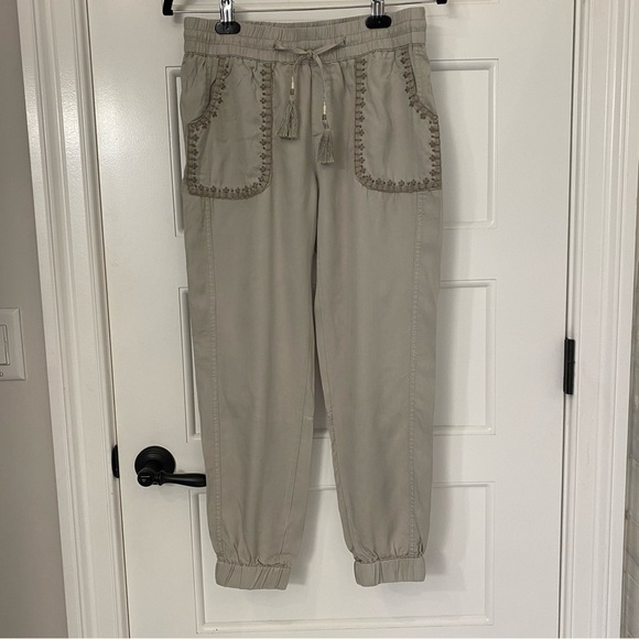 Anthropologie Hei Hei Studded Joggers Beaded Embroidered Tassel NWOT Pants XS - Picture 5 of 13